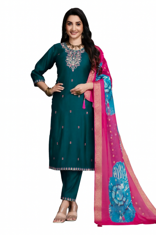 Women Ethnic Set Kurta with Dupatta for Festive Wear-D23