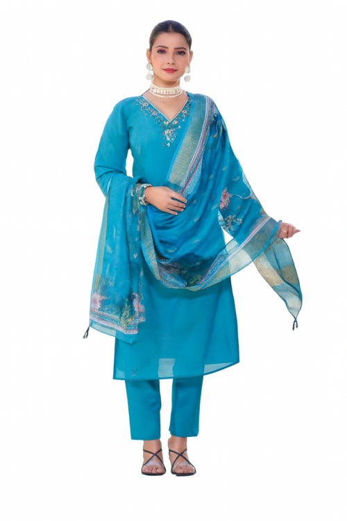 Women Ethnic Set Kurta with Dupatta for Festive Wear-D37